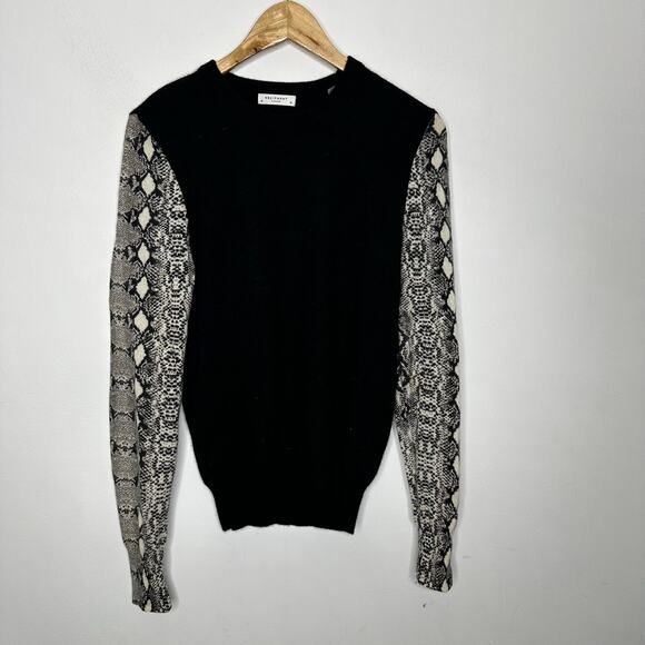 Equipment Femme $325 Cashmere Crewneck Sweater Reptile Snake Print Size M - Picture 5 of 11